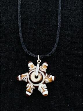 Monroe Glass Lampwork Star Pendant Necklace Sterling 18" 925